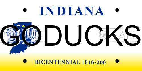GODUCKS Indiana License Plate