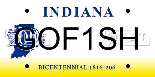 GOF1SH Indiana License Plate