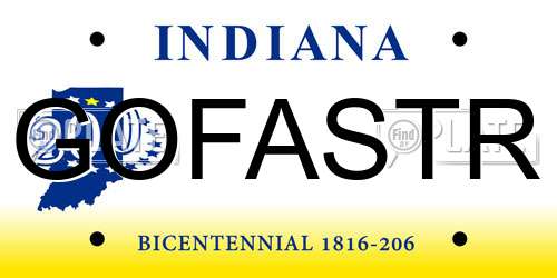 GOFASTR Indiana License Plate