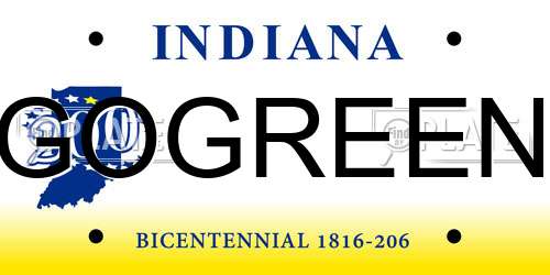 GOGREEN Indiana License Plate