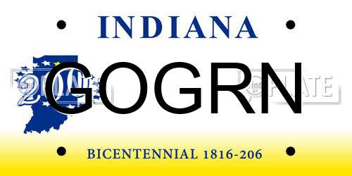 GOGRN Indiana License Plate
