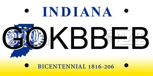 GOKBBEB Indiana License Plate