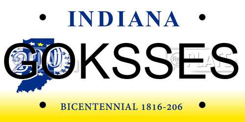 GOKSSES Indiana License Plate