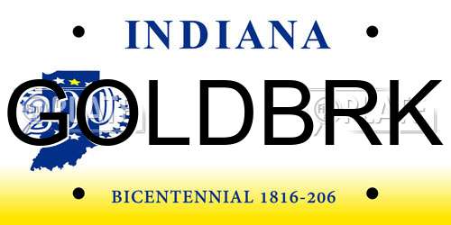 GOLDBRK Indiana License Plate