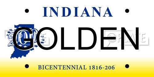 GOLDEN Indiana License Plate