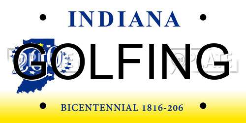 GOLFING Indiana License Plate