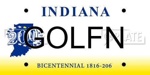 GOLFN Indiana License Plate