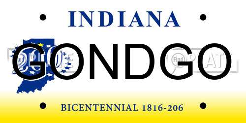 GONDGO Indiana License Plate