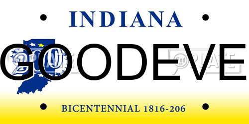 GOODEVE Indiana License Plate