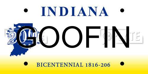 GOOFIN Indiana License Plate