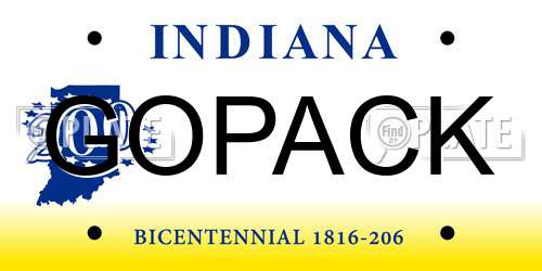 GOPACK Indiana License Plate