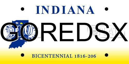 GOREDSX Indiana License Plate