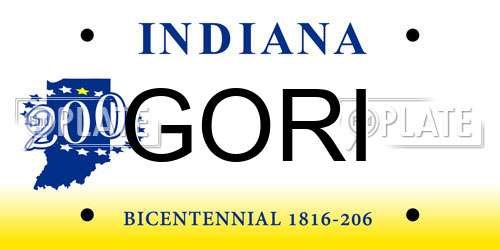 GORI Indiana License Plate