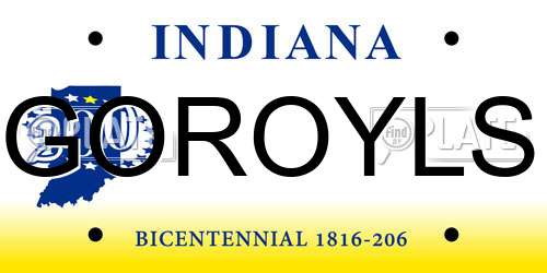 GOROYLS Indiana License Plate