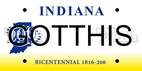 GOTTHIS Indiana License Plate