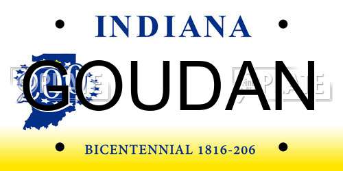 GOUDAN Indiana License Plate