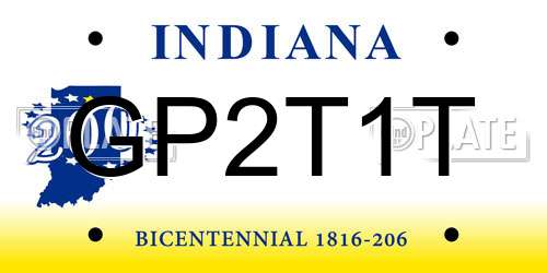 GP2T1T Indiana License Plate