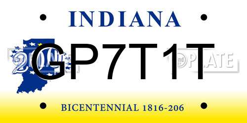 GP7T1T Indiana License Plate