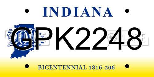 GPK2248 Indiana License Plate