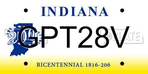GPT28V Indiana License Plate