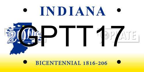 GPTT17 Indiana License Plate
