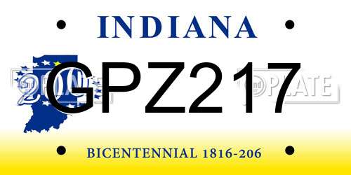GPZ217 Indiana License Plate