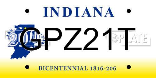 GPZ21T Indiana License Plate