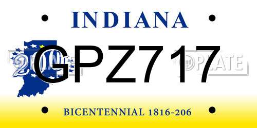 GPZ717 Indiana License Plate