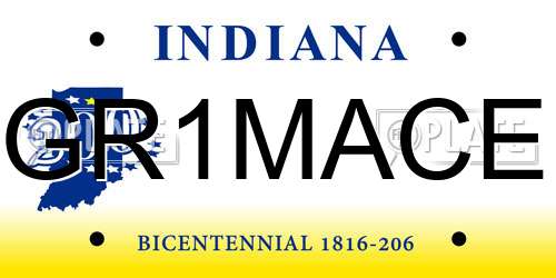 GR1MACE Indiana License Plate