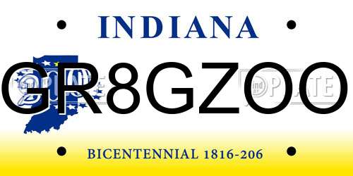 GR8GZOO Indiana License Plate