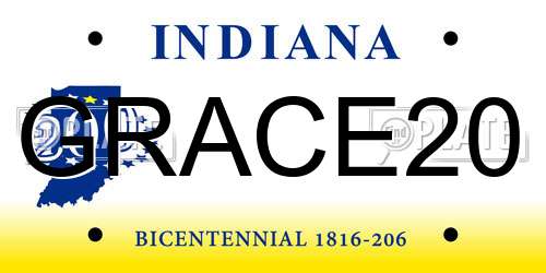 GRACE20 Indiana License Plate