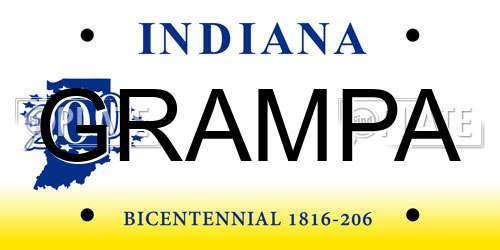 GRAMPA Indiana License Plate