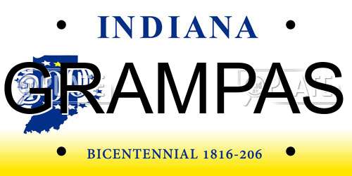 GRAMPAS Indiana License Plate