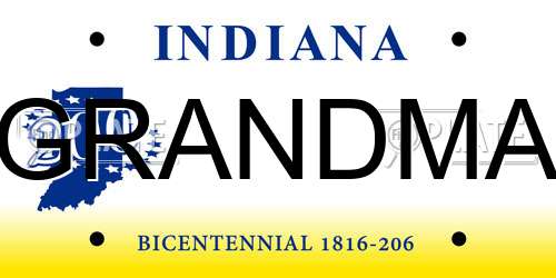 GRANDMA Indiana License Plate