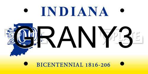 GRANY3 Indiana License Plate