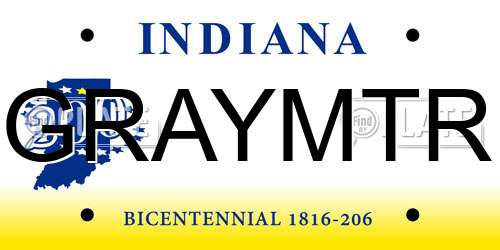 GRAYMTR Indiana License Plate