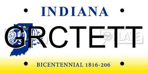 GRCTETT Indiana License Plate