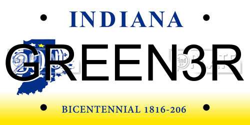 GREEN3R Indiana License Plate
