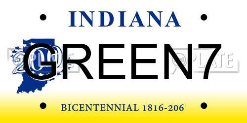 GREEN7 Indiana License Plate