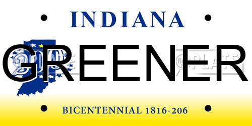GREENER Indiana License Plate