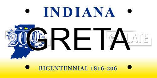 GRETA Indiana License Plate