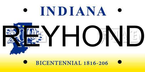 GREYHONDA Indiana License Plate
