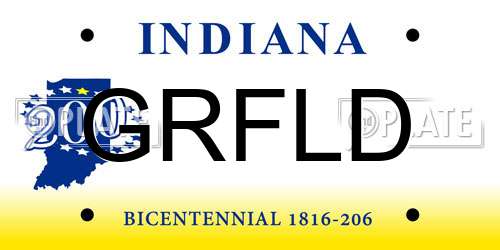 GRFLD Indiana License Plate