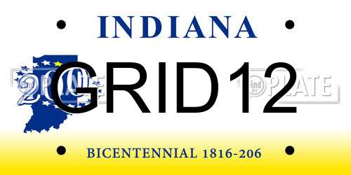 GRID12 Indiana License Plate