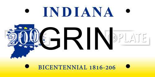 GRIN Indiana License Plate
