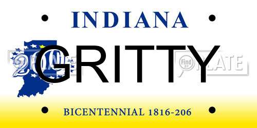 GRITTY Indiana License Plate