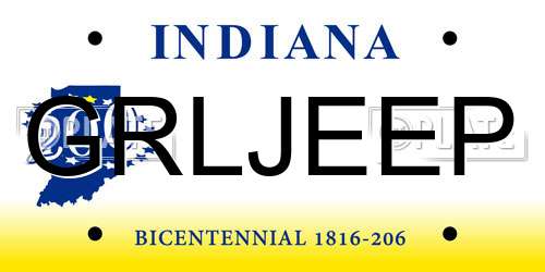 GRLJEEP Indiana License Plate