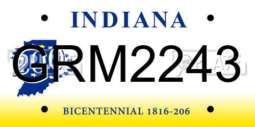 GRM2243 Indiana License Plate