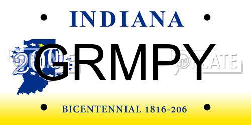 GRMPY Indiana License Plate