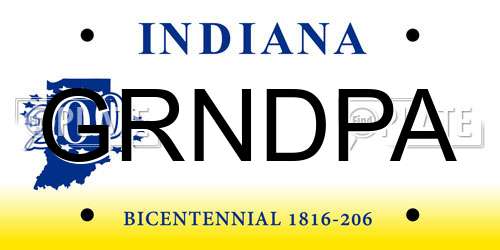 GRNDPA Indiana License Plate